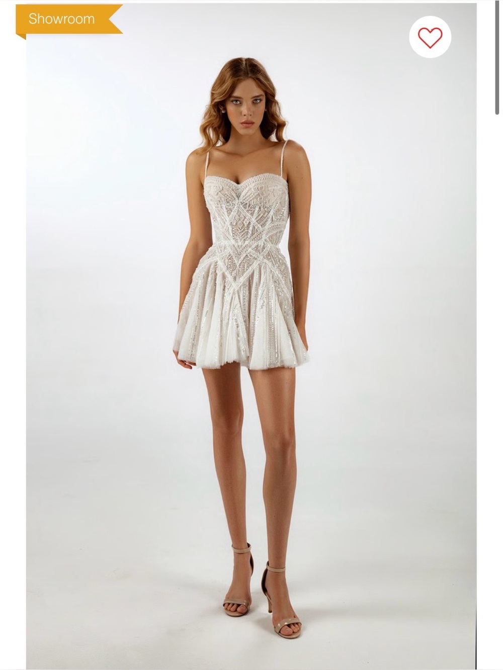 Oksana Chorna Beaded Ivory Bridal Tulle Party Dress